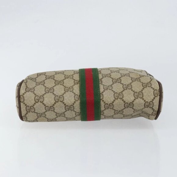 GUCCI GG Supreme Web Sherry Line Clutch Bag PVC Beige 63 014 3553 Auth am9488 - Picture 7 of 16